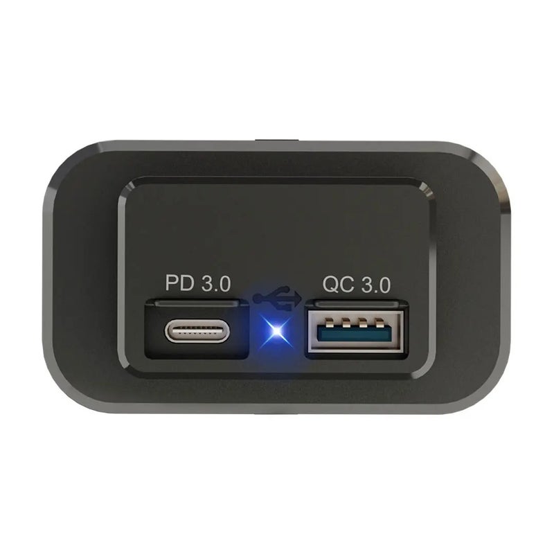 Y&D Panel Mount 12V/24V Car Socket Charger, Dual Port 18W QC3.0 USB-A & 30W PD3.0 USB-C, Automobile Chargers for Boat, Golf Cart, Bus, Seat Installation - Image 2